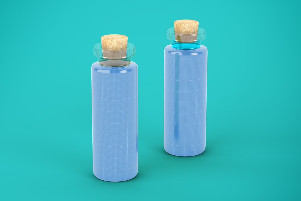 饮料玻璃瓶创意设计样机 Drink Glass Bottle Mockup