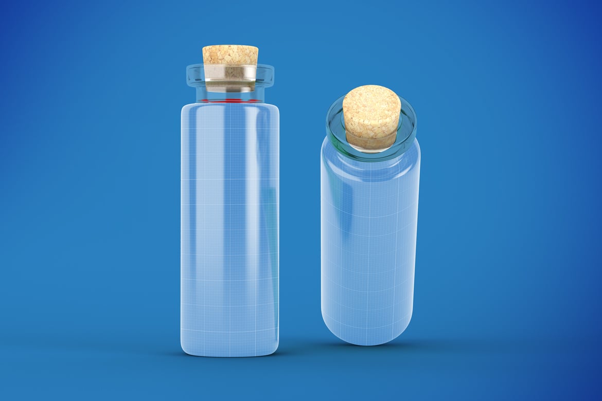 饮料玻璃瓶创意设计样机 Drink Glass Bottle Mockup