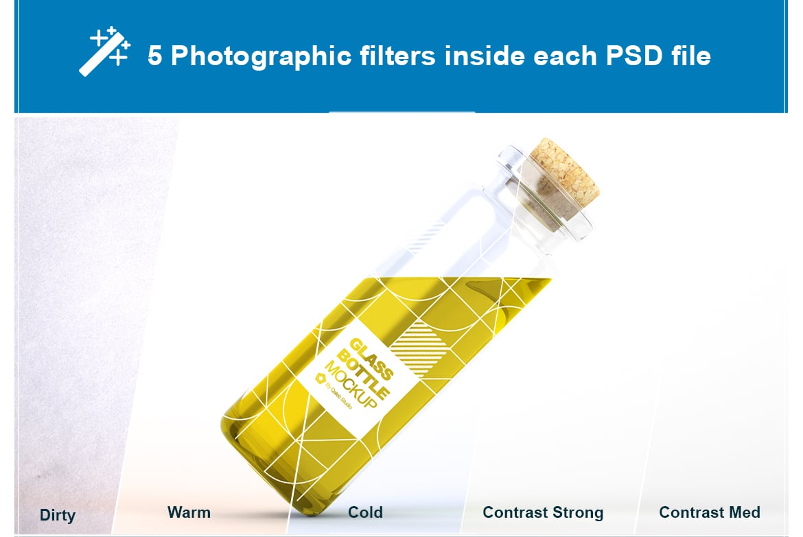 饮料玻璃瓶创意设计样机 Drink Glass Bottle Mockup