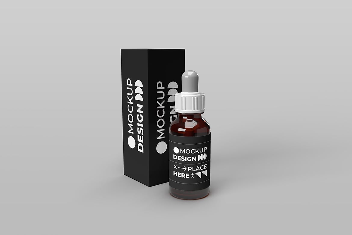 %title插图%num 化妆品滴管瓶设计样机 Cosmetic Dropper Bottle Mockup