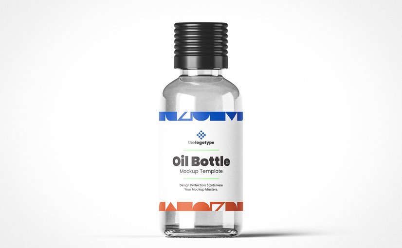 小号精油玻璃瓶包装设计样机 Small Glass Oil Bottle Mockup