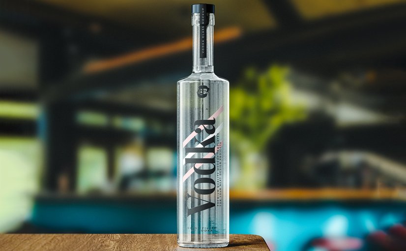 伏特加瓶子样机模型 Vodka Bottle Mockup