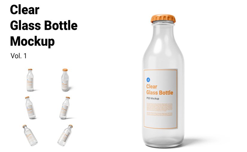 透明玻璃瓶第一版场景样机 Clear Glass Bottle Vol.1 Scene Mockup