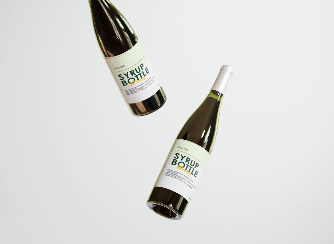 糖浆瓶产品包装设计样机 Syrup Bottle Mockup