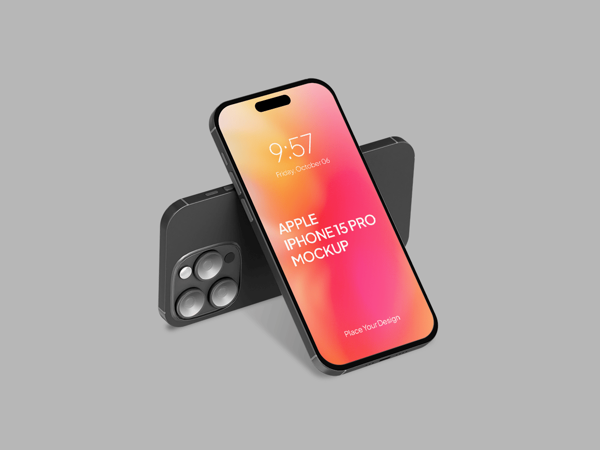 黑色钛金属iPhone 15 Pro样机 Black Titanium iPhone 15 Pro Mockup插图3 黑色钛金属iPhone 15 Pro样机 Black Titanium iPhone 15 Pro Mockup