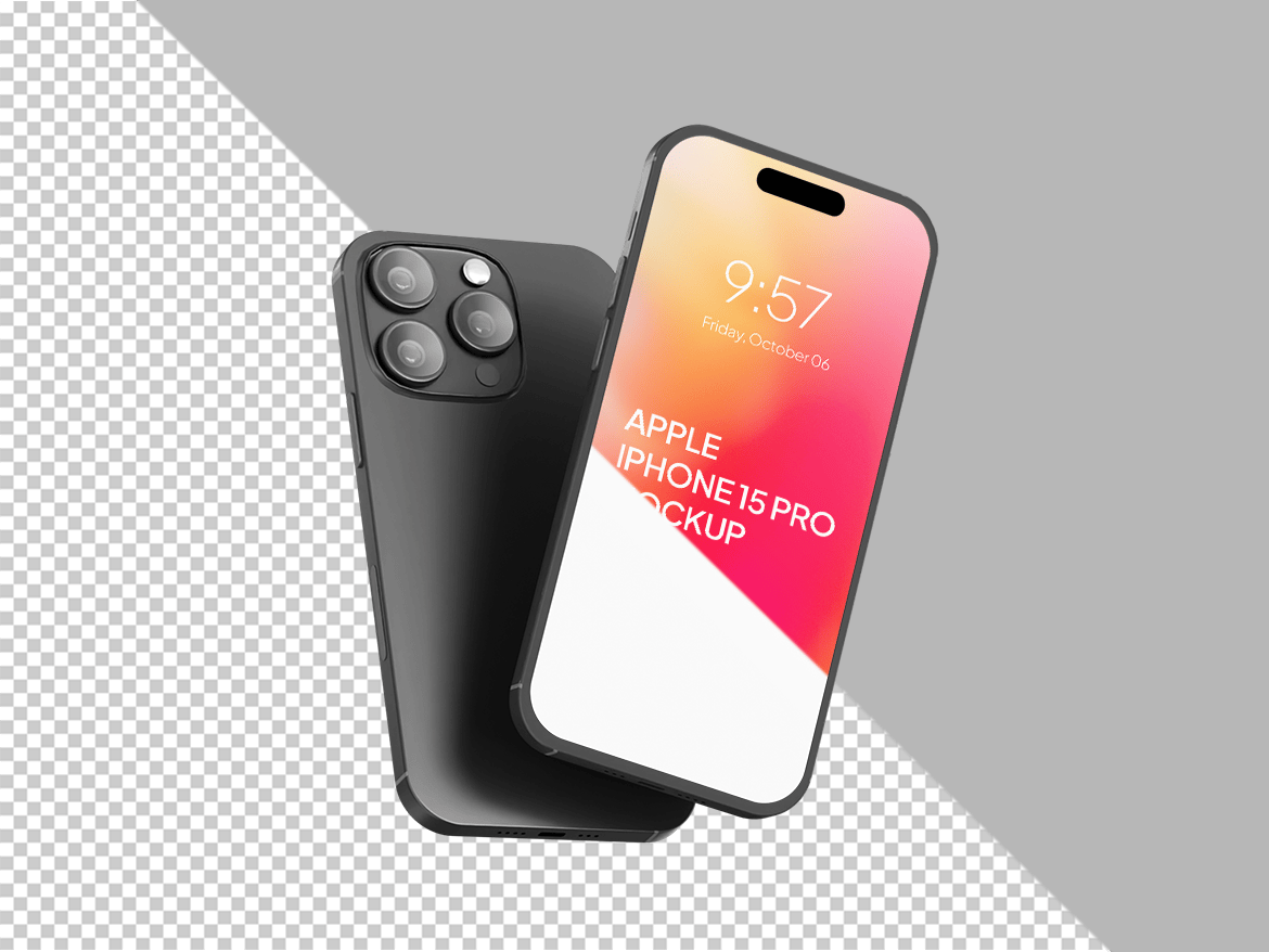 黑色钛金属iPhone 15 Pro样机 Black Titanium iPhone 15 Pro Mockup插图1 黑色钛金属iPhone 15 Pro样机 Black Titanium iPhone 15 Pro Mockup