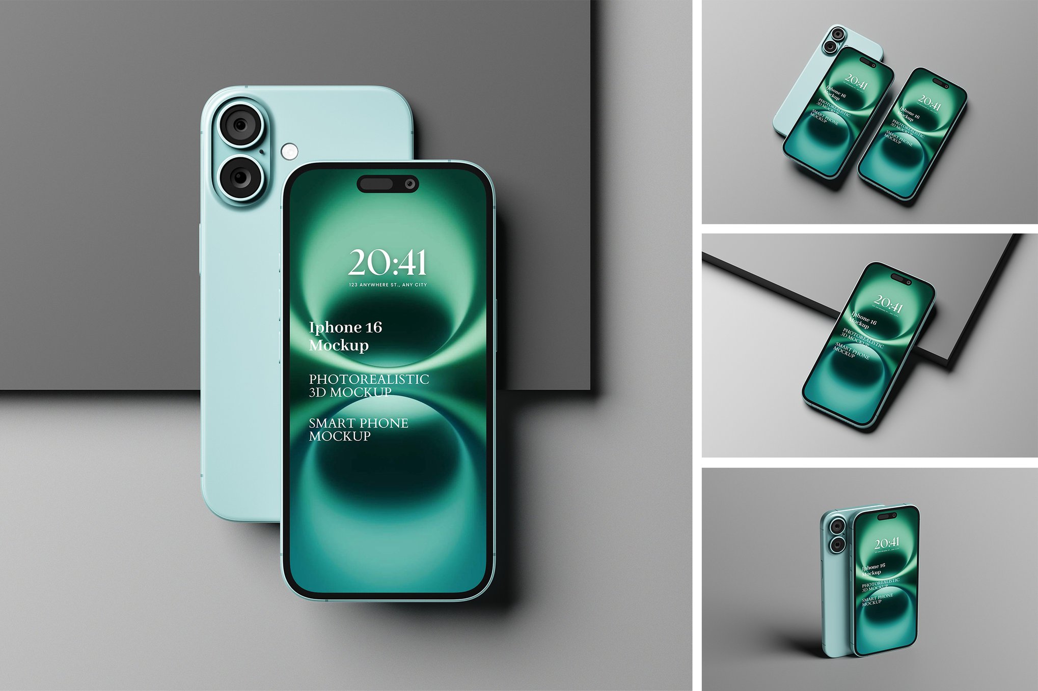 iPhone 16概念设计屏幕样机 Iphone 16 Mockup插图 iPhone 16概念设计屏幕样机 Iphone 16 Mockup