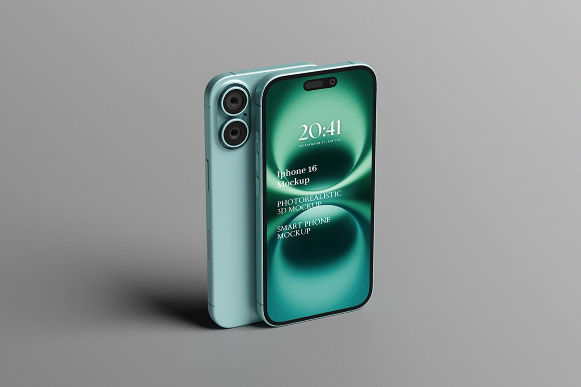 iPhone 16概念设计屏幕样机 Iphone 16 Mockup插图4 iPhone 16概念设计屏幕样机 Iphone 16 Mockup