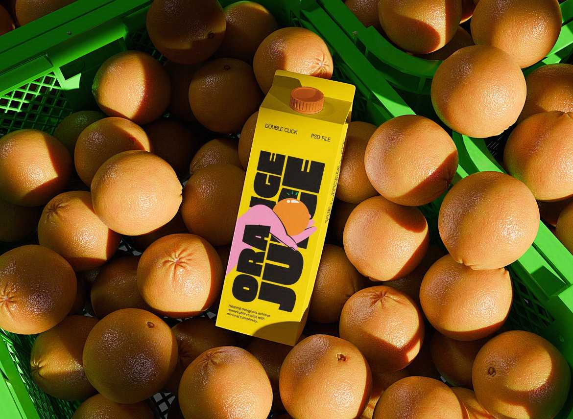 果汁盒包装样机素材 Juice Box Mockup插图1 果汁盒包装样机素材 Juice Box Mockup