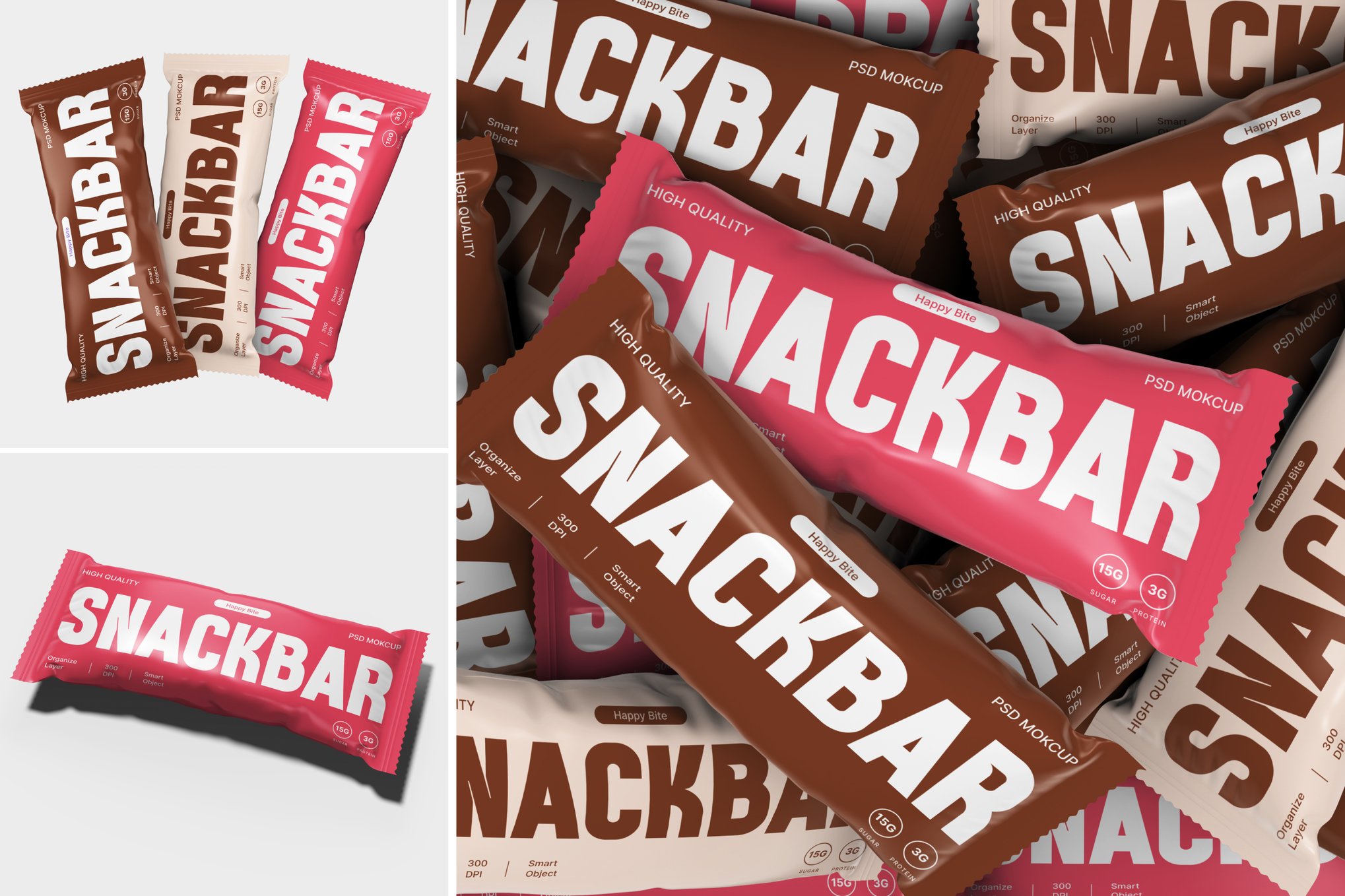 零食能量棒食品包装样机 Snack Bar Mockup插图 零食能量棒食品包装样机 Snack Bar Mockup