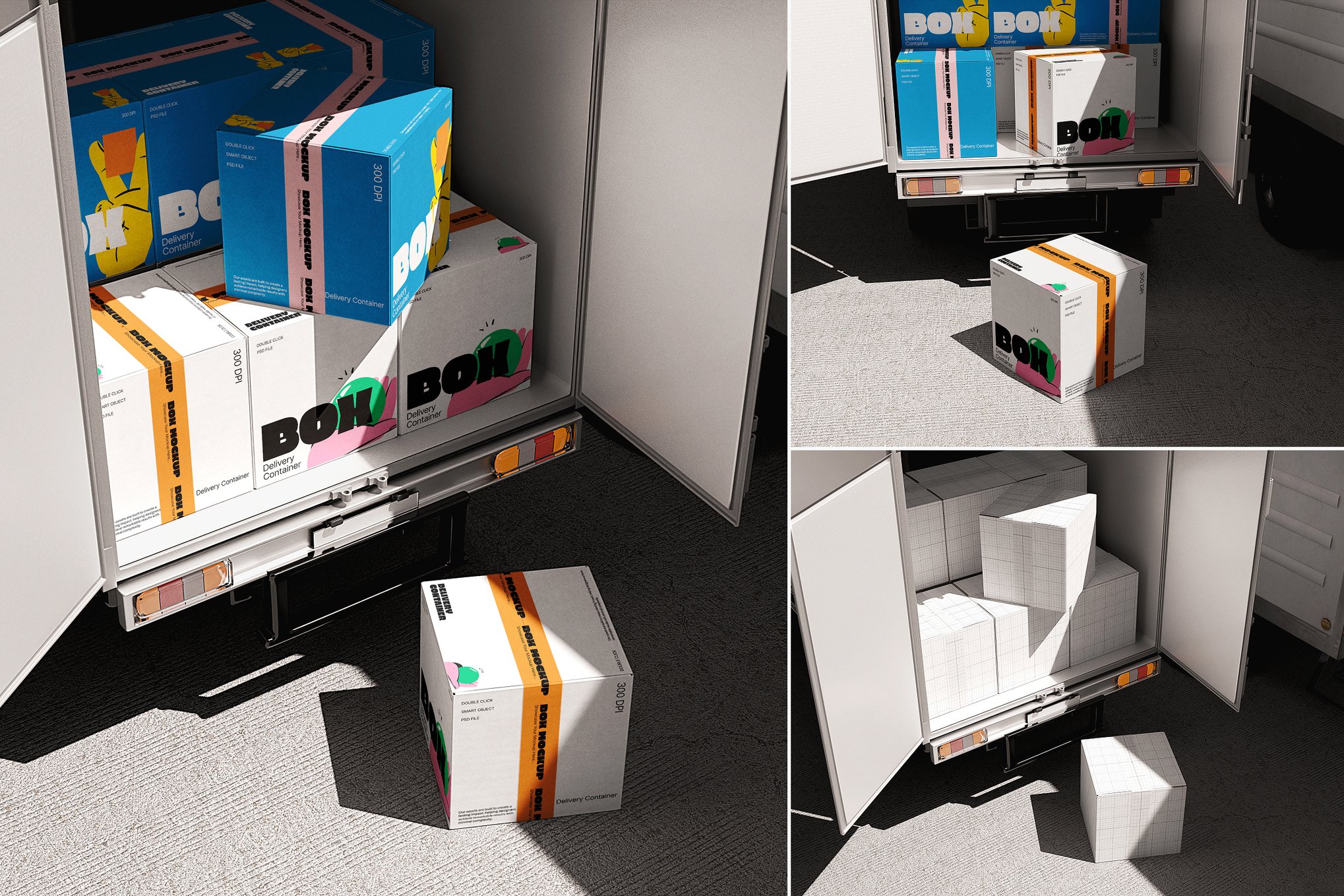 物流快递箱样机素材 Delivery Box Mockup插图 物流快递箱样机素材 Delivery Box Mockup