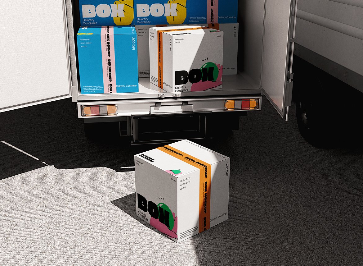 物流快递箱样机素材 Delivery Box Mockup插图2 物流快递箱样机素材 Delivery Box Mockup