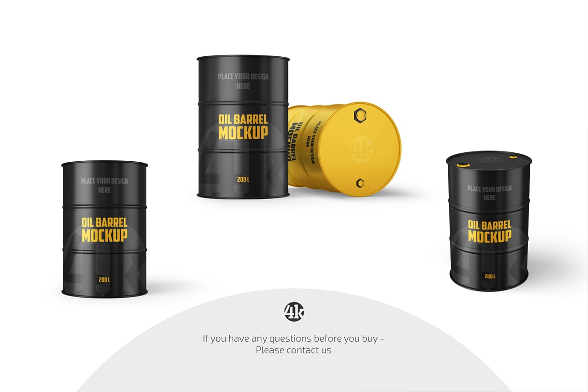 工业油桶样机套装 Oil Barrel Mockup Set插图1 工业油桶样机套装 Oil Barrel Mockup Set
