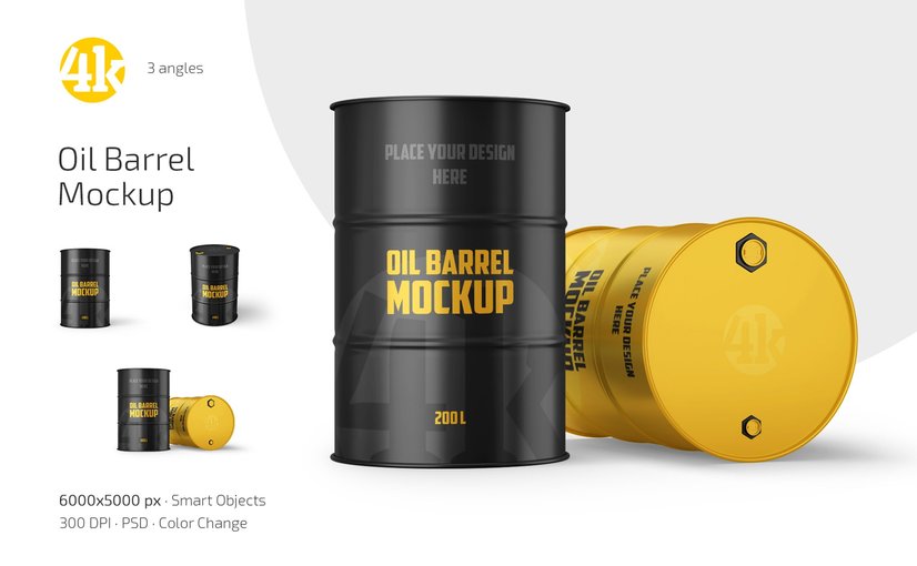 工业油桶样机套装 Oil Barrel Mockup Set