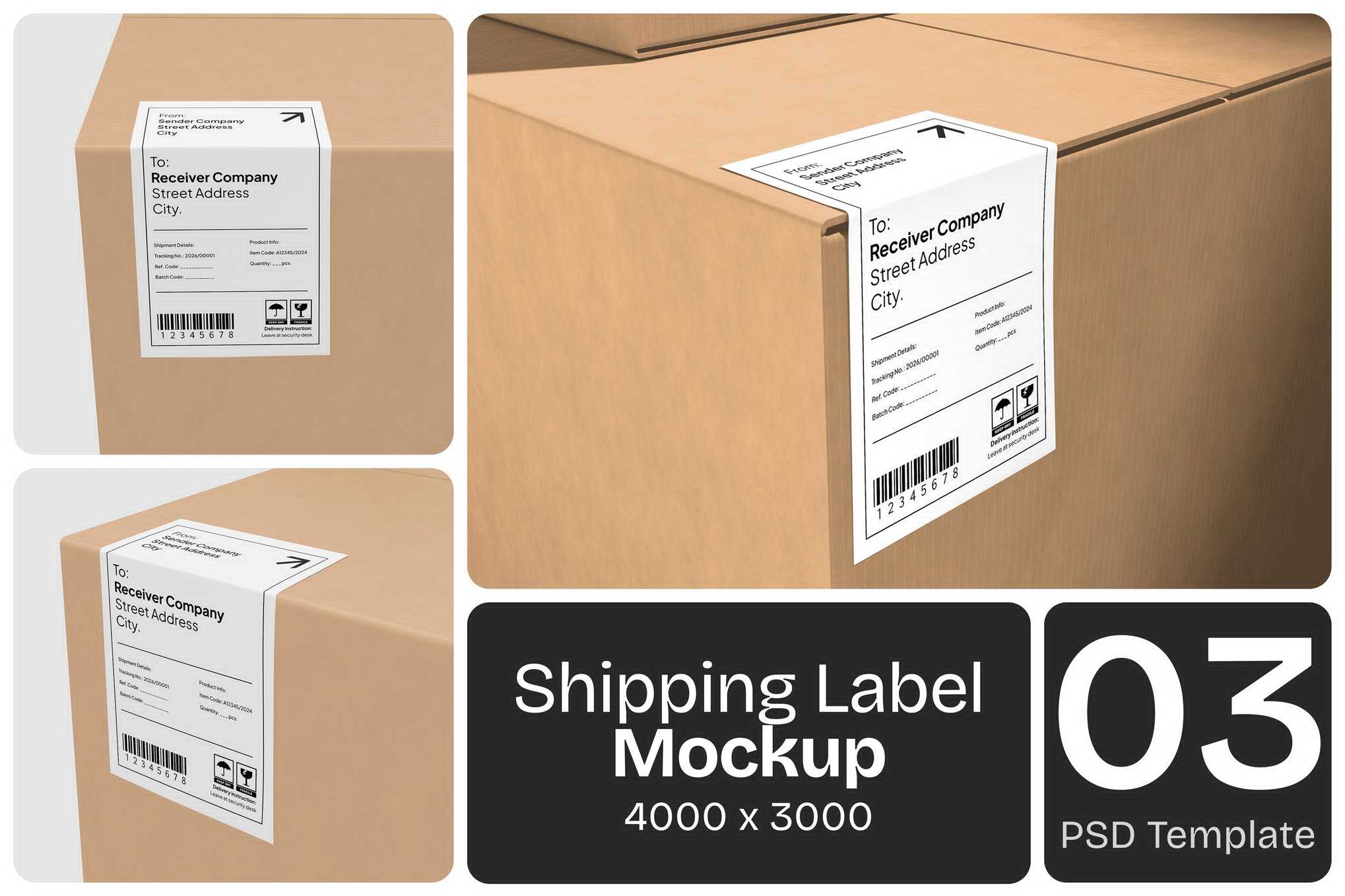 物流运输标签贴纸样机 Shipping Label Mockup插图 物流运输标签贴纸样机 Shipping Label Mockup