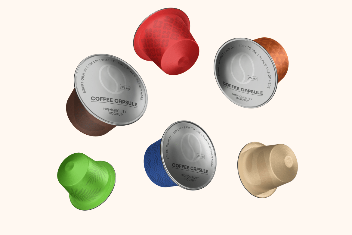 咖啡胶囊包装样机模型 Coffee Capsule Mockup插图 咖啡胶囊包装样机模型 Coffee Capsule Mockup
