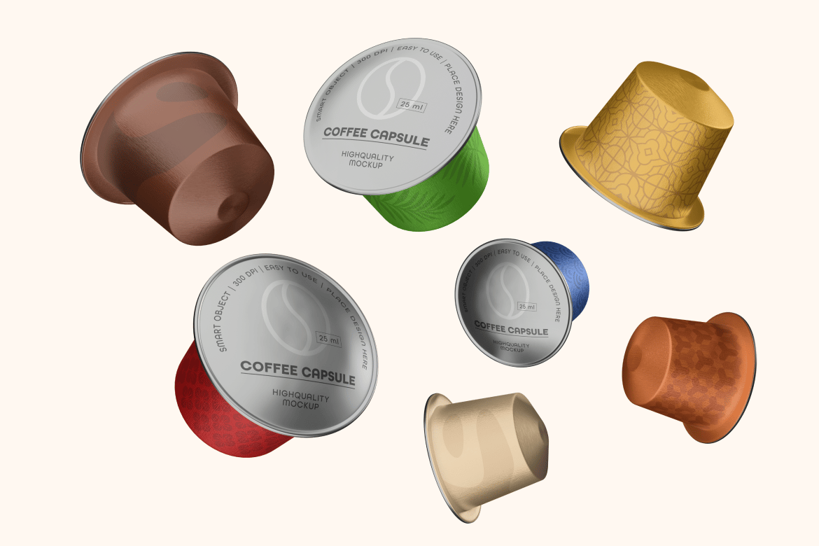咖啡胶囊包装样机模型 Coffee Capsule Mockup插图1 咖啡胶囊包装样机模型 Coffee Capsule Mockup