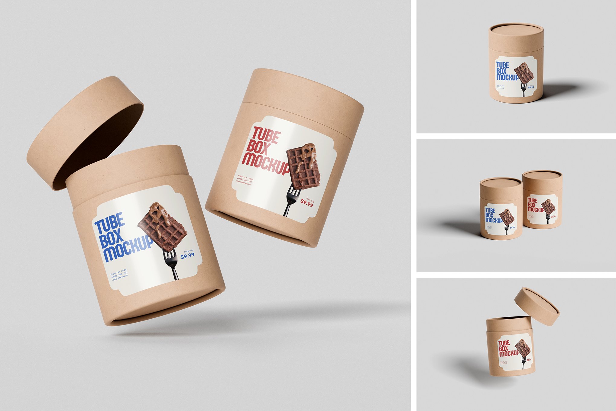 标签贴纸管状包装样机 Tube Box With Label Mockup插图 标签贴纸管状包装样机 Tube Box With Label Mockup