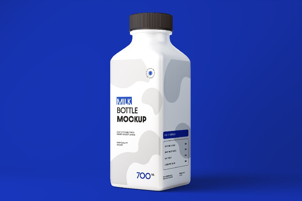 牛奶瓶乳制品样机素材 Milk Bottle Mockup插图2 牛奶瓶乳制品样机素材 Milk Bottle Mockup