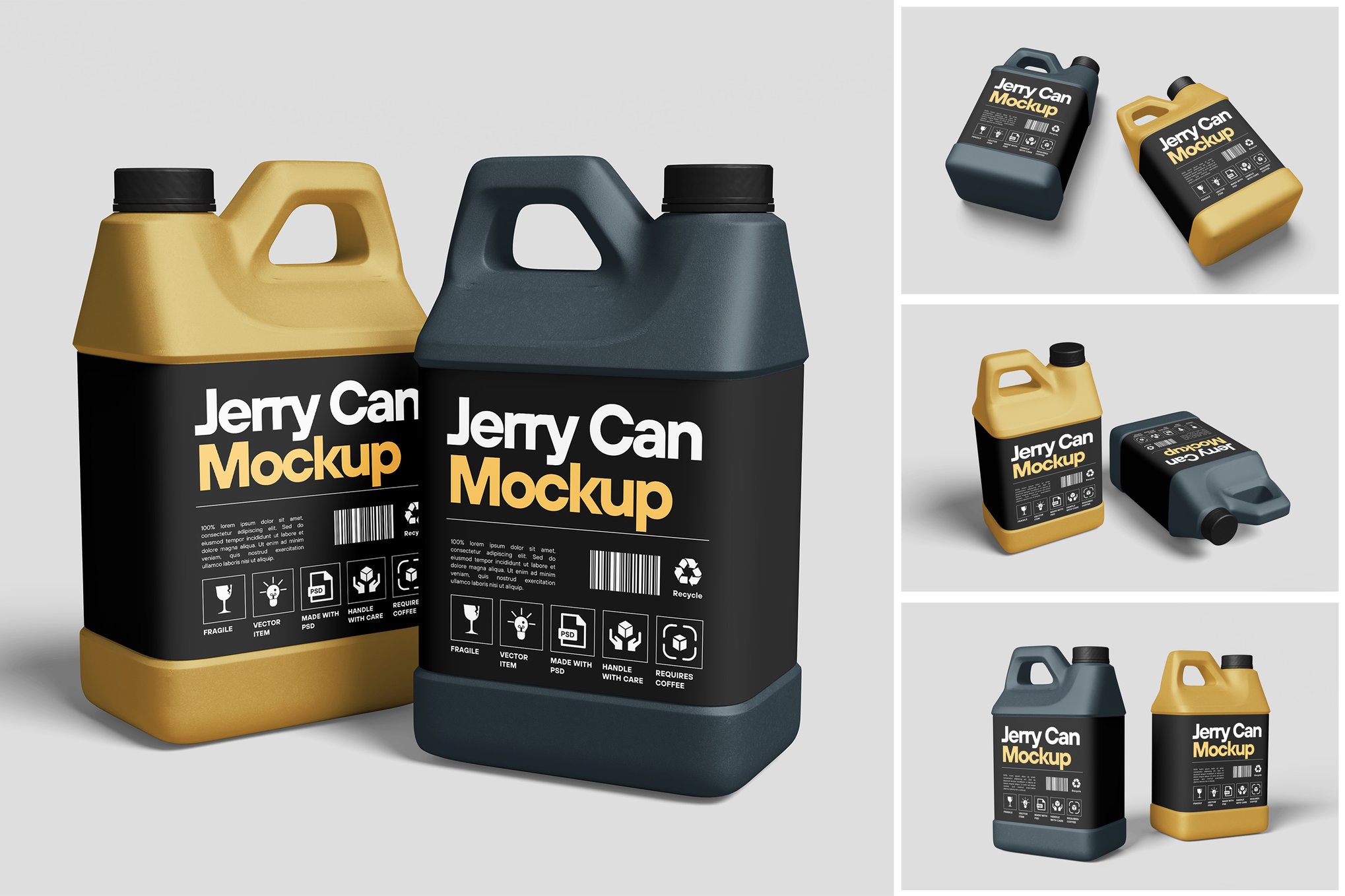 工业液罐桶包装样机 Jerry Can Mockup插图 工业液罐桶包装样机 Jerry Can Mockup