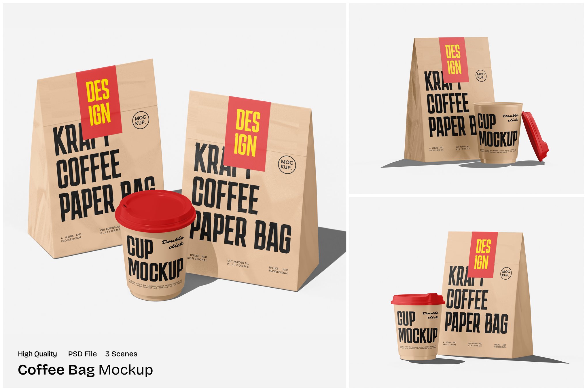 咖啡袋包装展示样机 Coffee Bag Mockup插图 咖啡袋包装展示样机 Coffee Bag Mockup