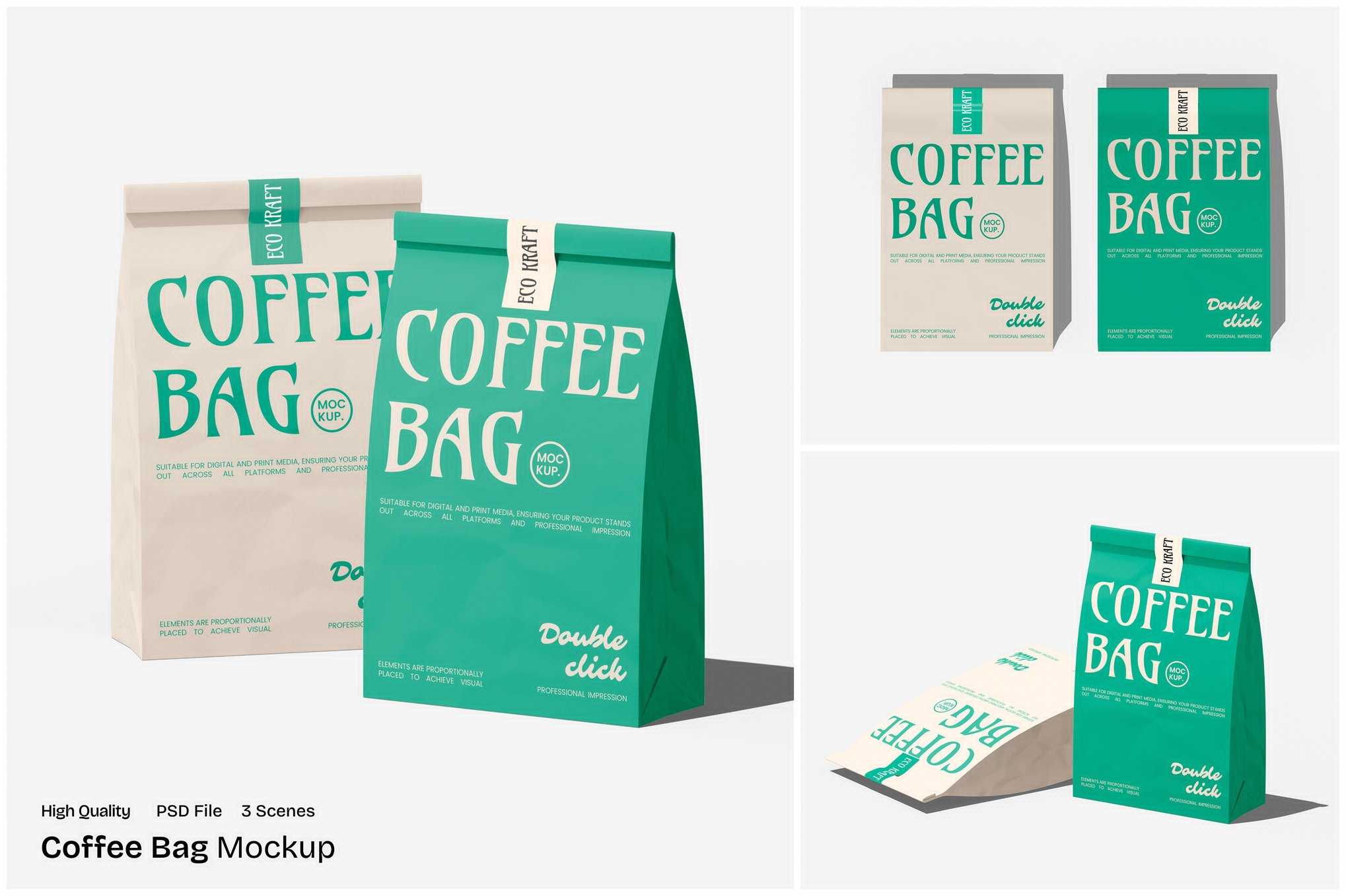 咖啡袋模型展示样机 Coffee Bag Mockup插图 咖啡袋模型展示样机 Coffee Bag Mockup