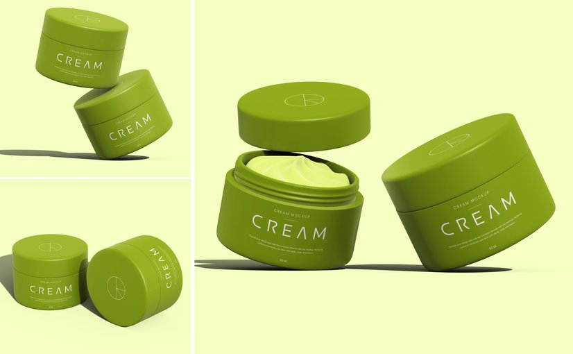 化妆品面霜罐样机 Cosmetic Jar Mockup