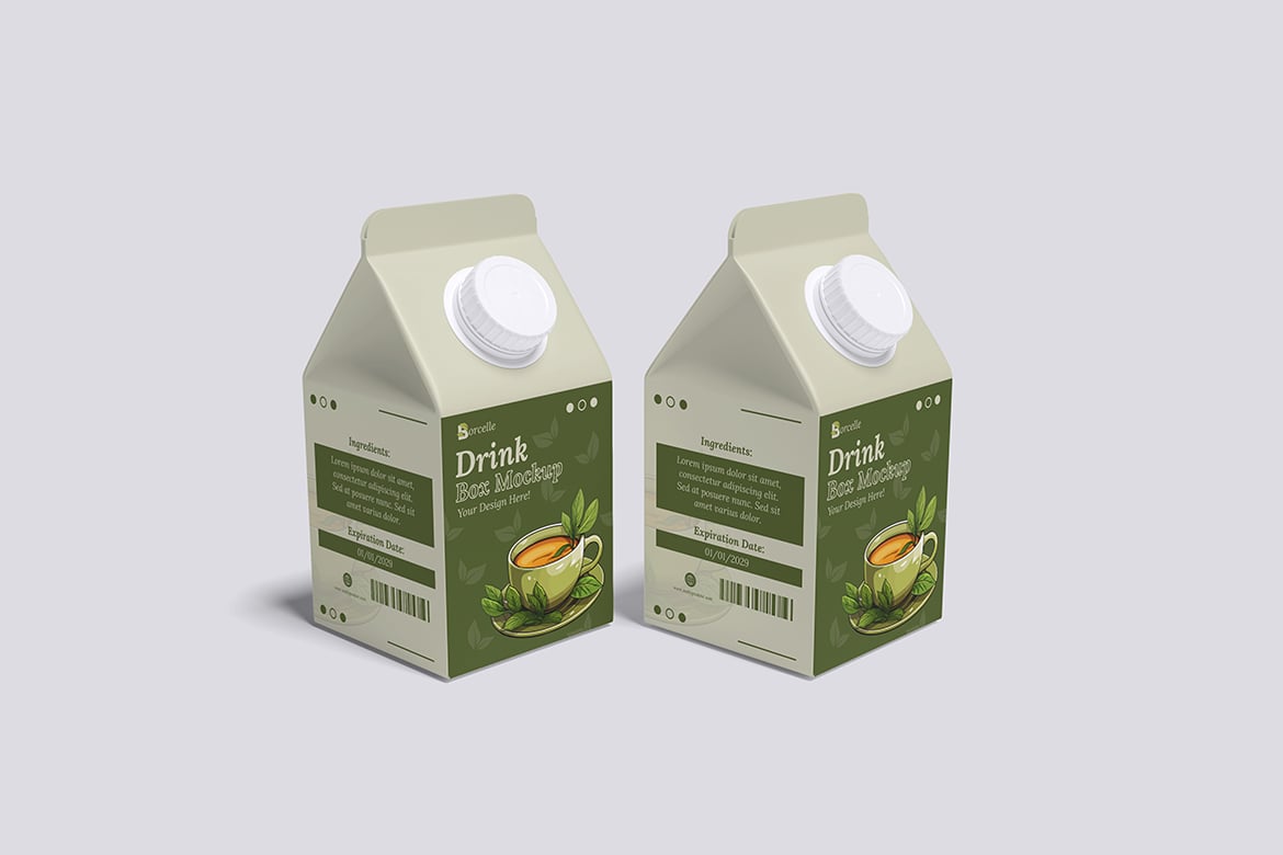 饮品利乐包饮料盒样机 Drink Box Mockup插图1 饮品利乐包饮料盒样机 Drink Box Mockup