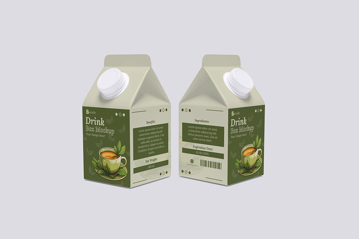 饮品利乐包饮料盒样机 Drink Box Mockup插图4 饮品利乐包饮料盒样机 Drink Box Mockup