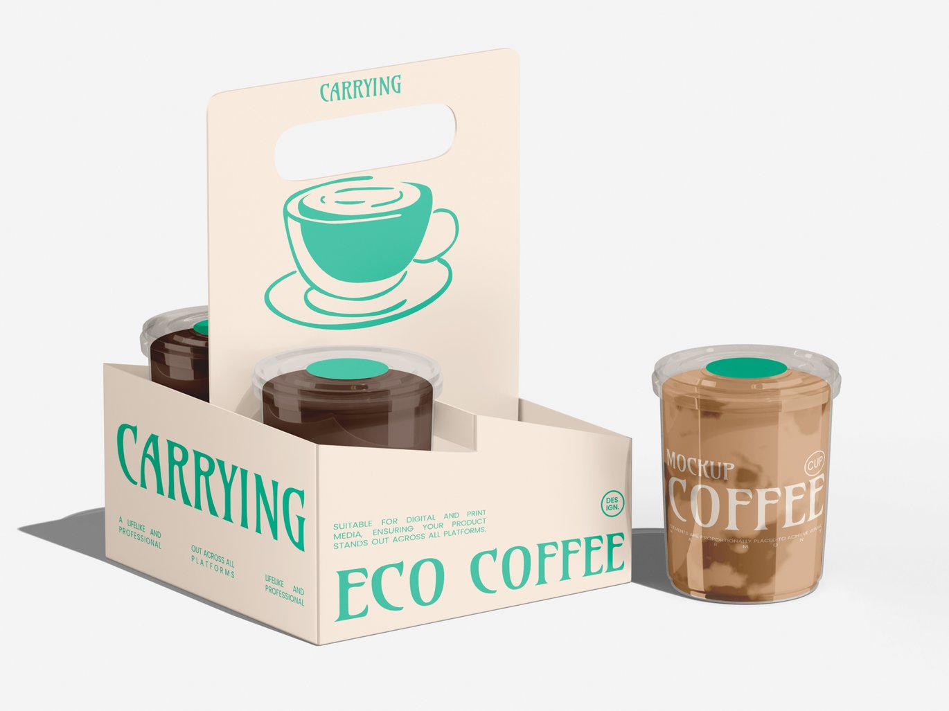 咖啡外带牛皮纸手提袋包装展示样机 Coffee Tote Bag Mockup插图1 咖啡外带牛皮纸手提袋包装展示样机 Coffee Tote Bag Mockup