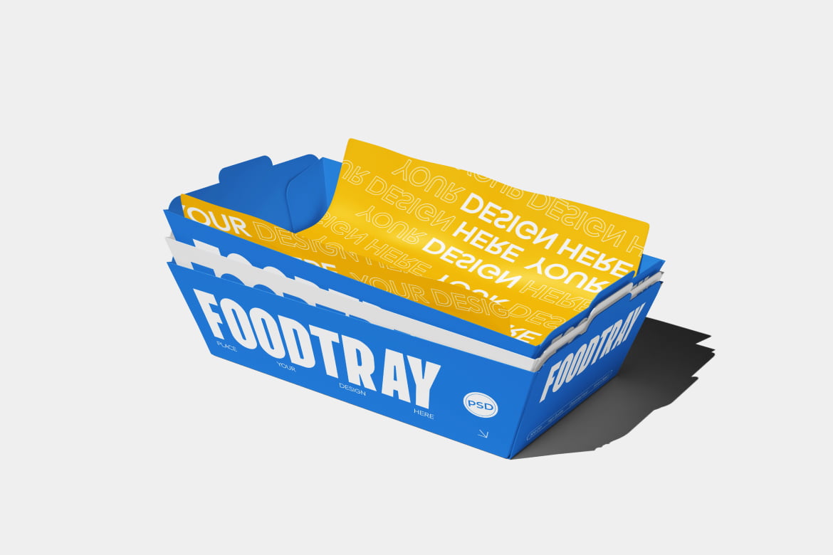 快餐外卖食品托盘包装设计样机 Food Tray Mockup插图1 快餐外卖食品托盘包装设计样机 Food Tray Mockup