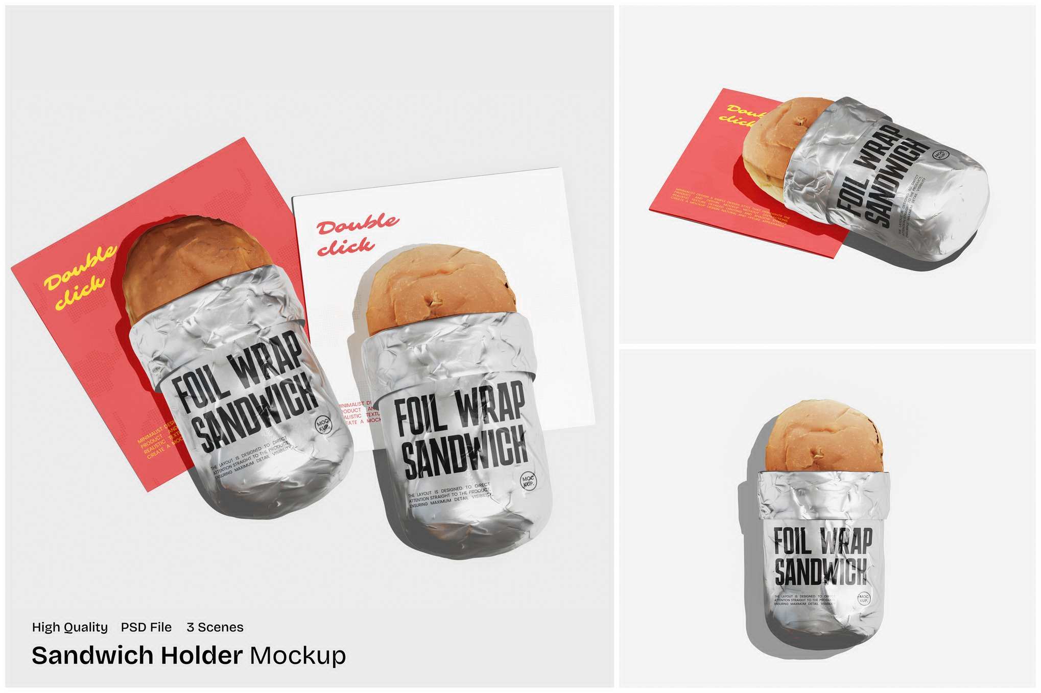 楔形三明治食品包装纸设计样机 Sandwich Food Safe Paper Mockup插图 楔形三明治食品包装纸设计样机 Sandwich Food Safe Paper Mockup