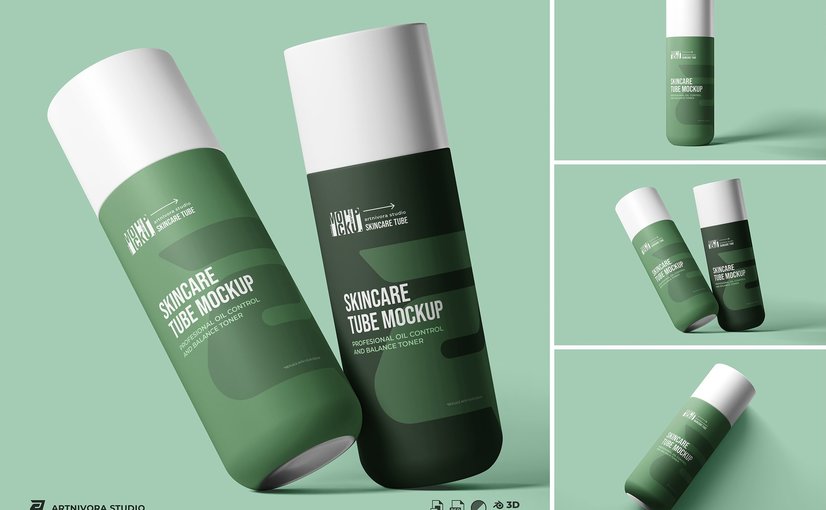 护肤品软管包装设计样机套装 Skincare Tube Mockup Sets
