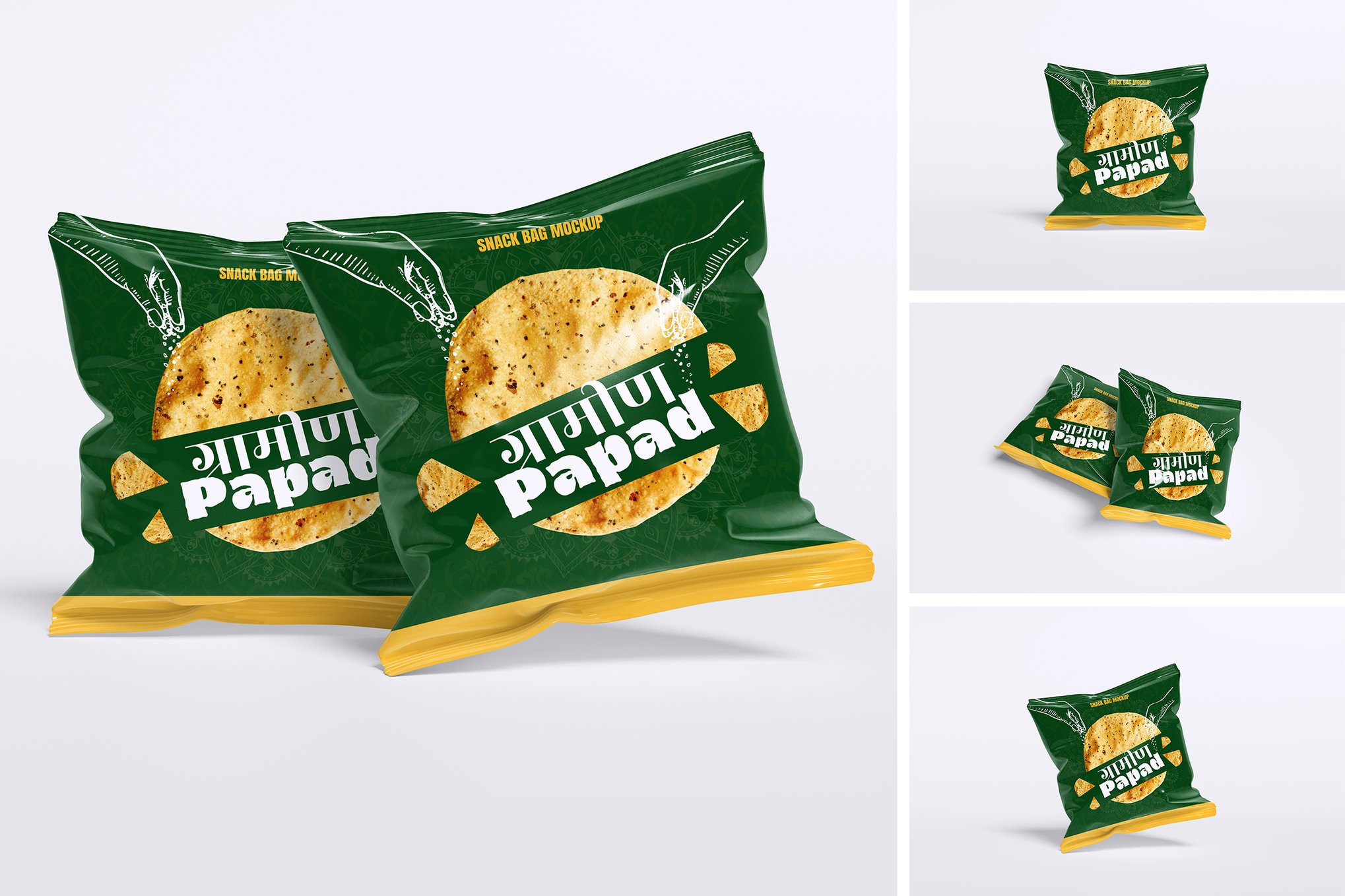 零食自立袋封口包装展示样机 Snack Sealed Bag Mockup插图 零食自立袋封口包装展示样机 Snack Sealed Bag Mockup
