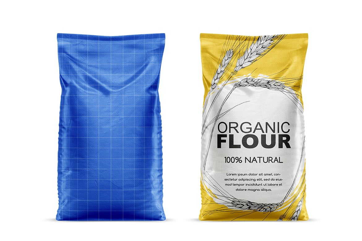 面粉麻布袋包装设计样机 Flour Sack Mockup插图1 面粉麻布袋包装设计样机 Flour Sack Mockup