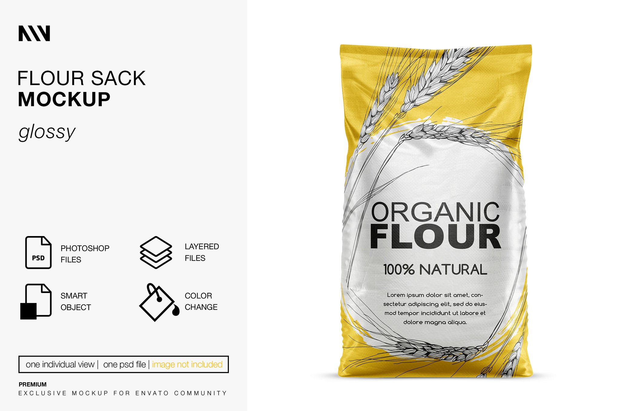 面粉麻布袋包装设计样机 Flour Sack Mockup插图 面粉麻布袋包装设计样机 Flour Sack Mockup