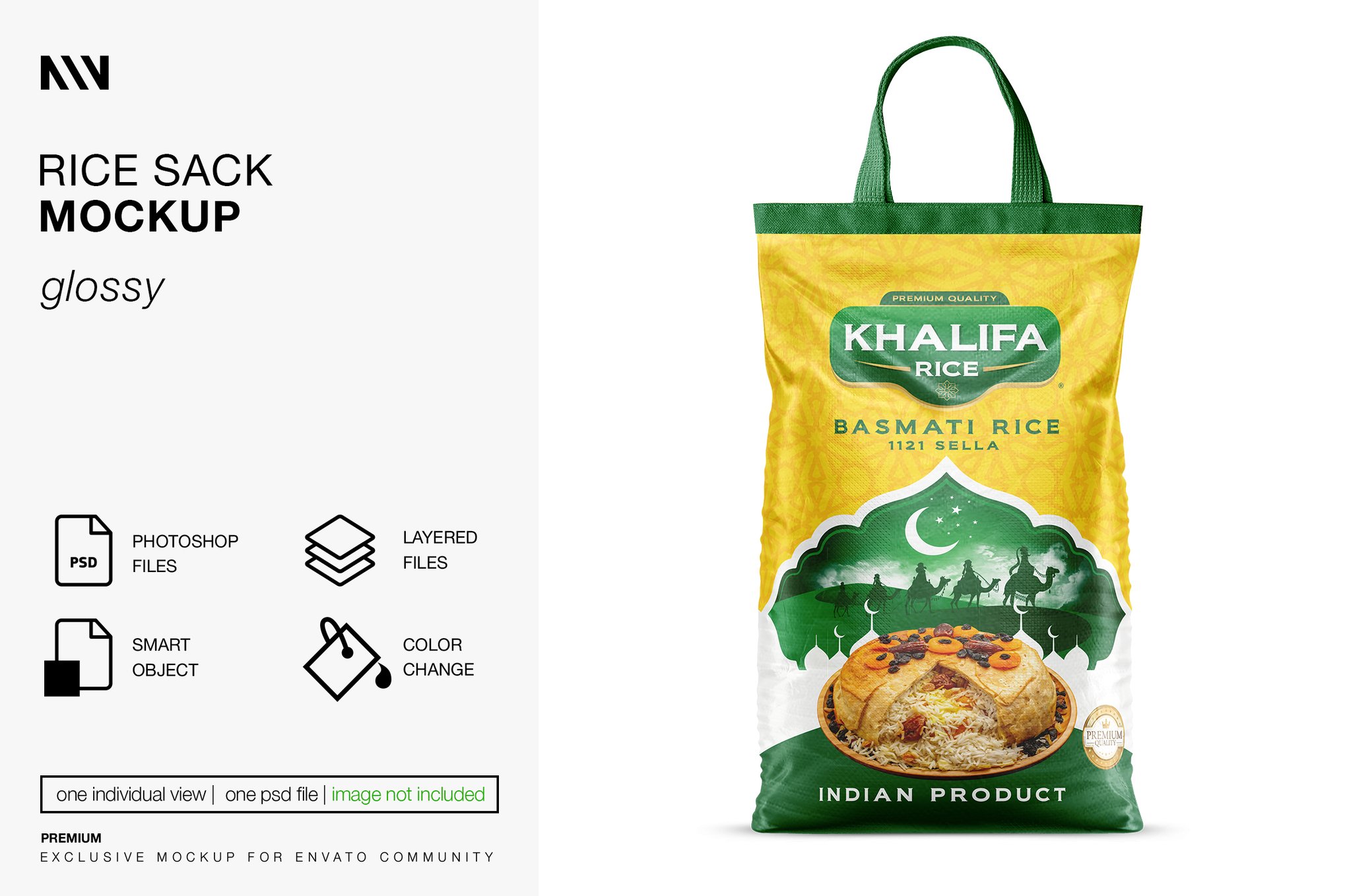 大米编织袋包装设计样机 Rice Sack Mockup插图 大米编织袋包装设计样机 Rice Sack Mockup