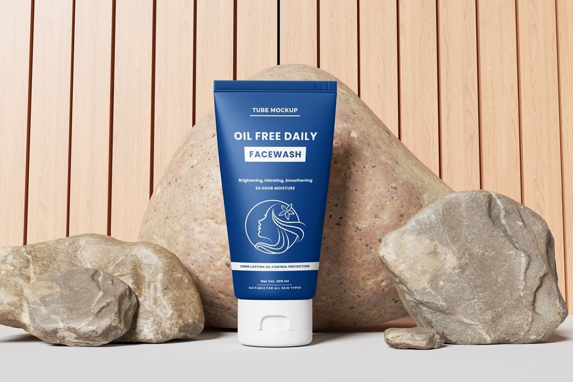 洗面奶化妆品软管包装设计样机 Face Wash Tube Mockup插图1 洗面奶化妆品软管包装设计样机 Face Wash Tube Mockup