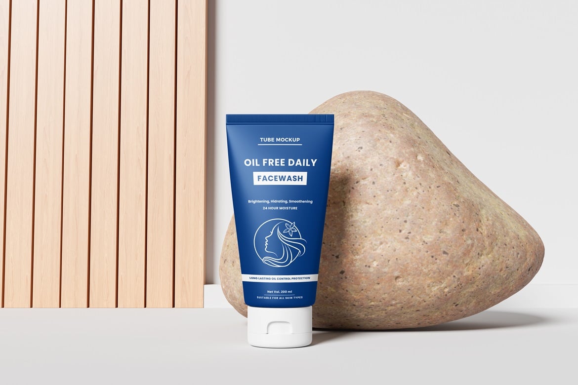 洗面奶化妆品软管包装设计样机 Face Wash Tube Mockup插图2 洗面奶化妆品软管包装设计样机 Face Wash Tube Mockup