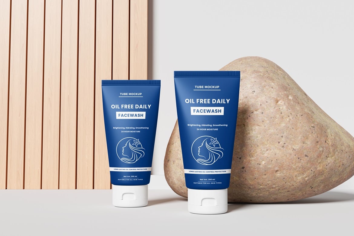 洗面奶化妆品软管包装设计样机 Face Wash Tube Mockup插图3 洗面奶化妆品软管包装设计样机 Face Wash Tube Mockup
