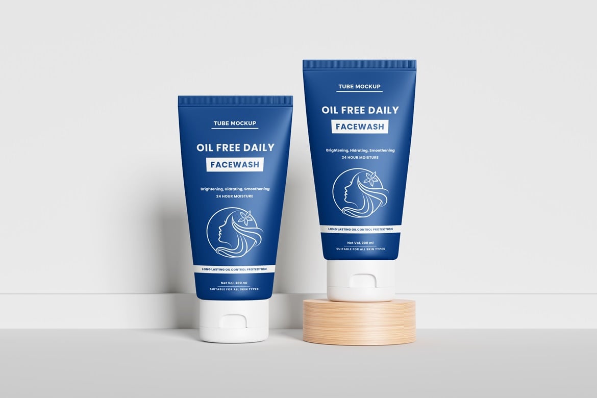 洗面奶化妆品软管包装设计样机 Face Wash Tube Mockup插图4 洗面奶化妆品软管包装设计样机 Face Wash Tube Mockup