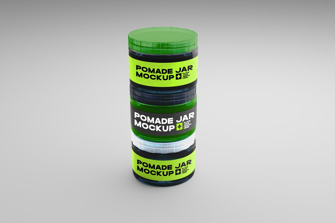 发膏乳霜罐装包装设计样机 Pomade Jar Mockup插图2 发膏乳霜罐装包装设计样机 Pomade Jar Mockup
