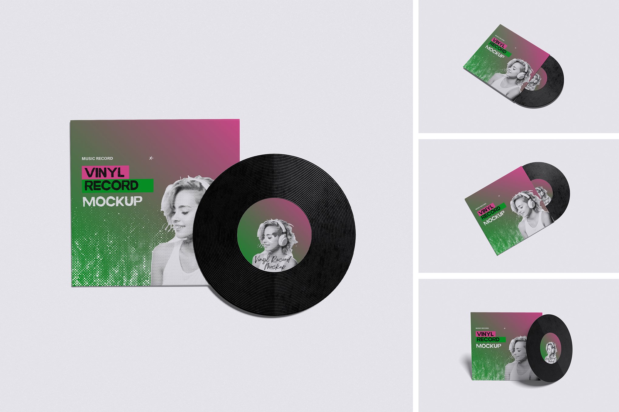 黑胶唱片专辑封面设计样机 Vinyl Record Mockup插图 黑胶唱片专辑封面设计样机 Vinyl Record Mockup