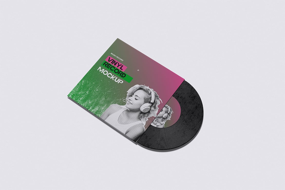 黑胶唱片专辑封面设计样机 Vinyl Record Mockup插图2 黑胶唱片专辑封面设计样机 Vinyl Record Mockup