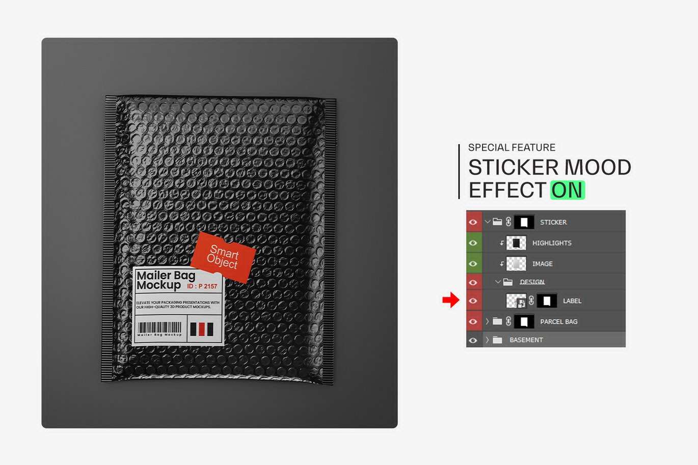 气泡膜快递信封邮寄袋展示样机 Bubble Mailer Bag Mockup插图3 气泡膜快递信封邮寄袋展示样机 Bubble Mailer Bag Mockup