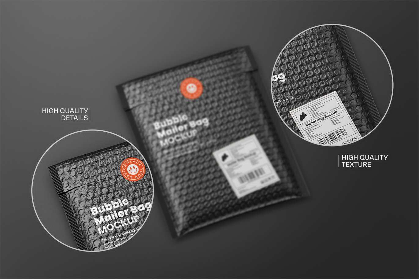 气泡膜快递信封邮寄袋展示样机 Bubble Mailer Bag Mockup插图5 气泡膜快递信封邮寄袋展示样机 Bubble Mailer Bag Mockup