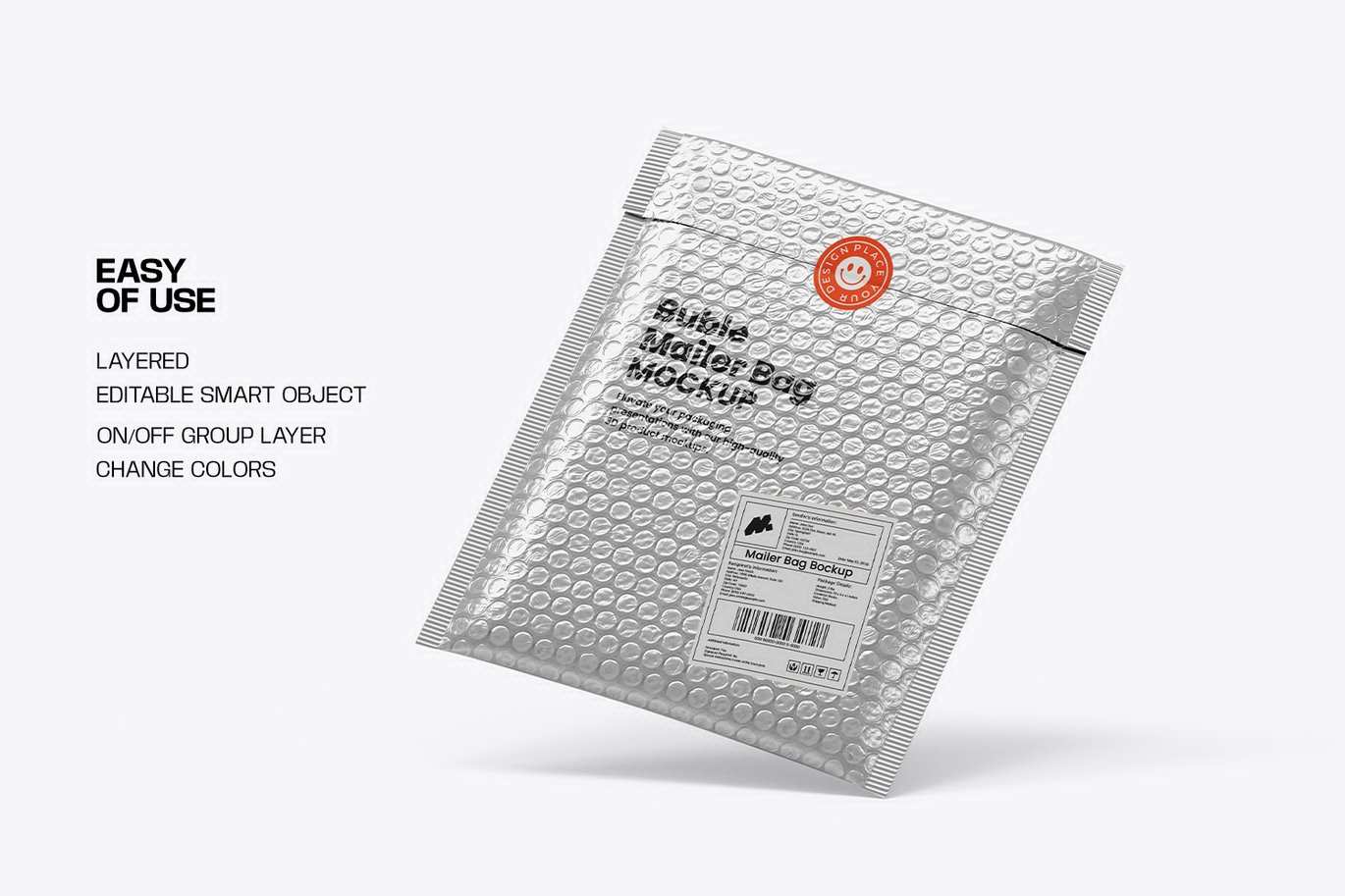 气泡膜快递信封邮寄袋展示样机 Bubble Mailer Bag Mockup插图11 气泡膜快递信封邮寄袋展示样机 Bubble Mailer Bag Mockup