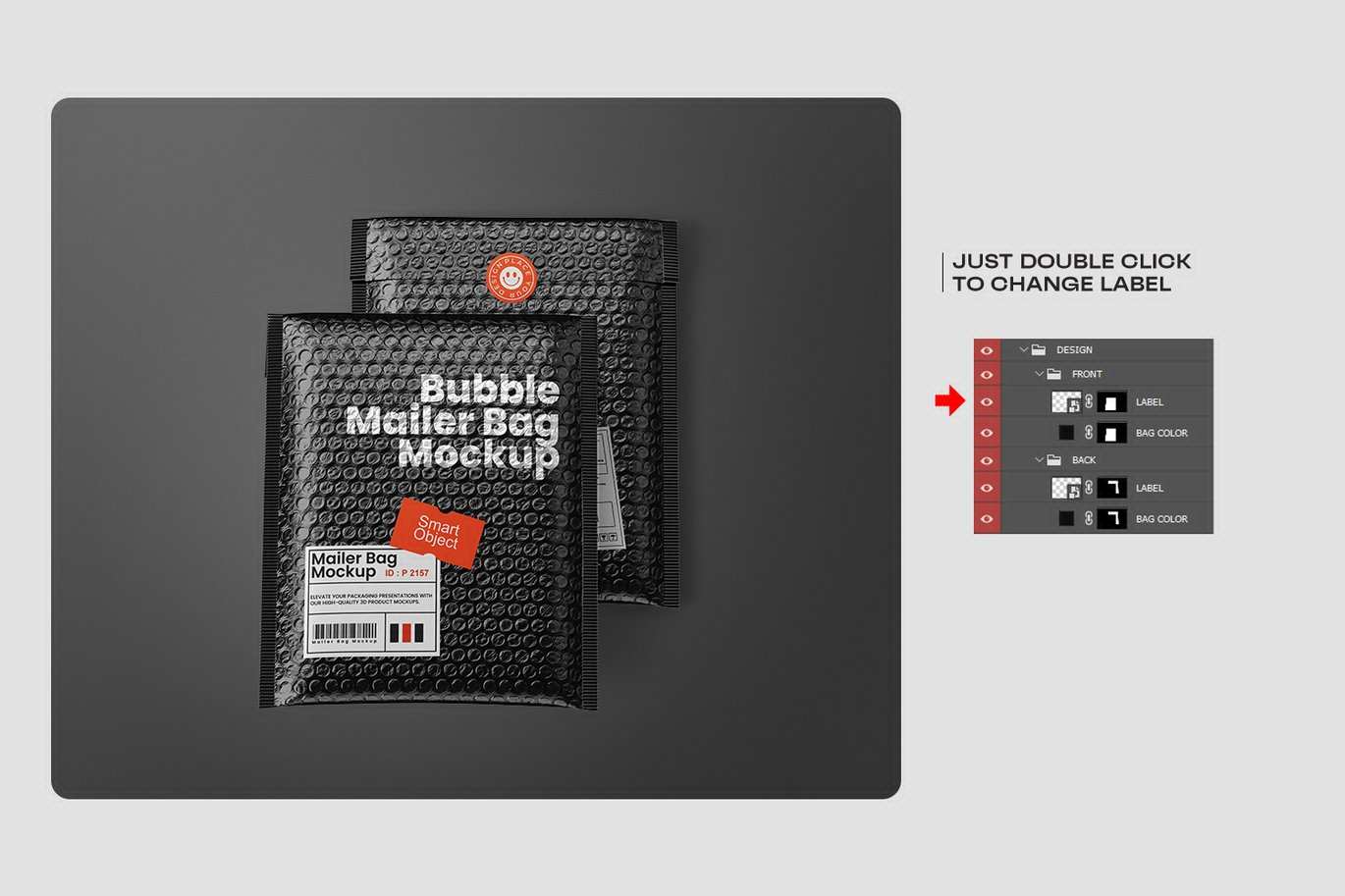 气泡膜快递信封邮寄袋展示样机 Bubble Mailer Bag Mockup插图10 气泡膜快递信封邮寄袋展示样机 Bubble Mailer Bag Mockup