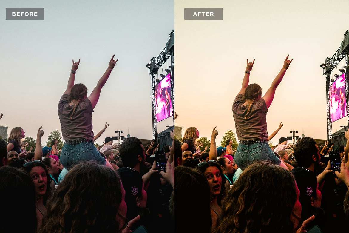 音乐节氛围照片调色Lightroom预设 Music Festival Lightroom Presets插图1 音乐节氛围照片调色Lightroom预设 Music Festival Lightroom Presets