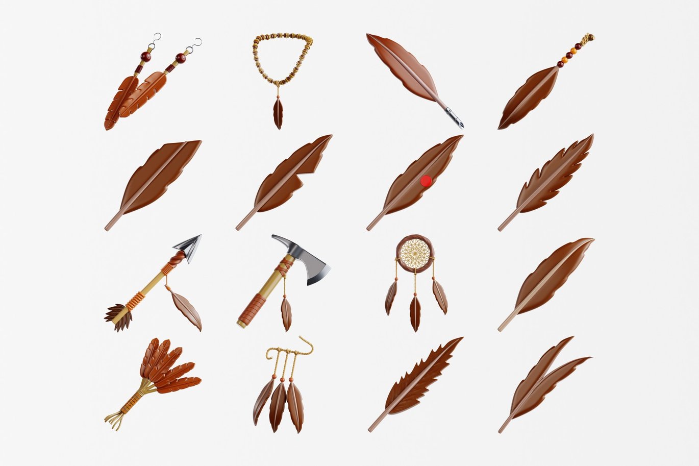 羽毛3D图标套装 Feathers 3D Icon Set插图1 羽毛3D图标套装 Feathers 3D Icon Set